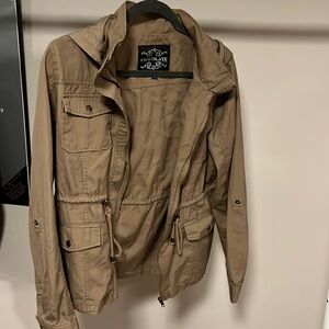 Brand chocolate, tan jacket, size large